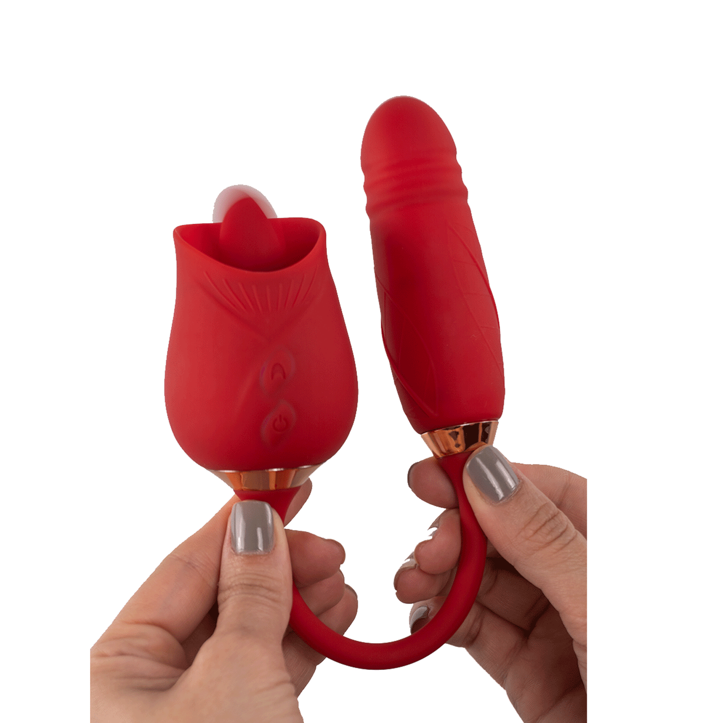 Vibrador Dual Rosa y Bala con Lengua | 10 Intensidades Recargable IPX7