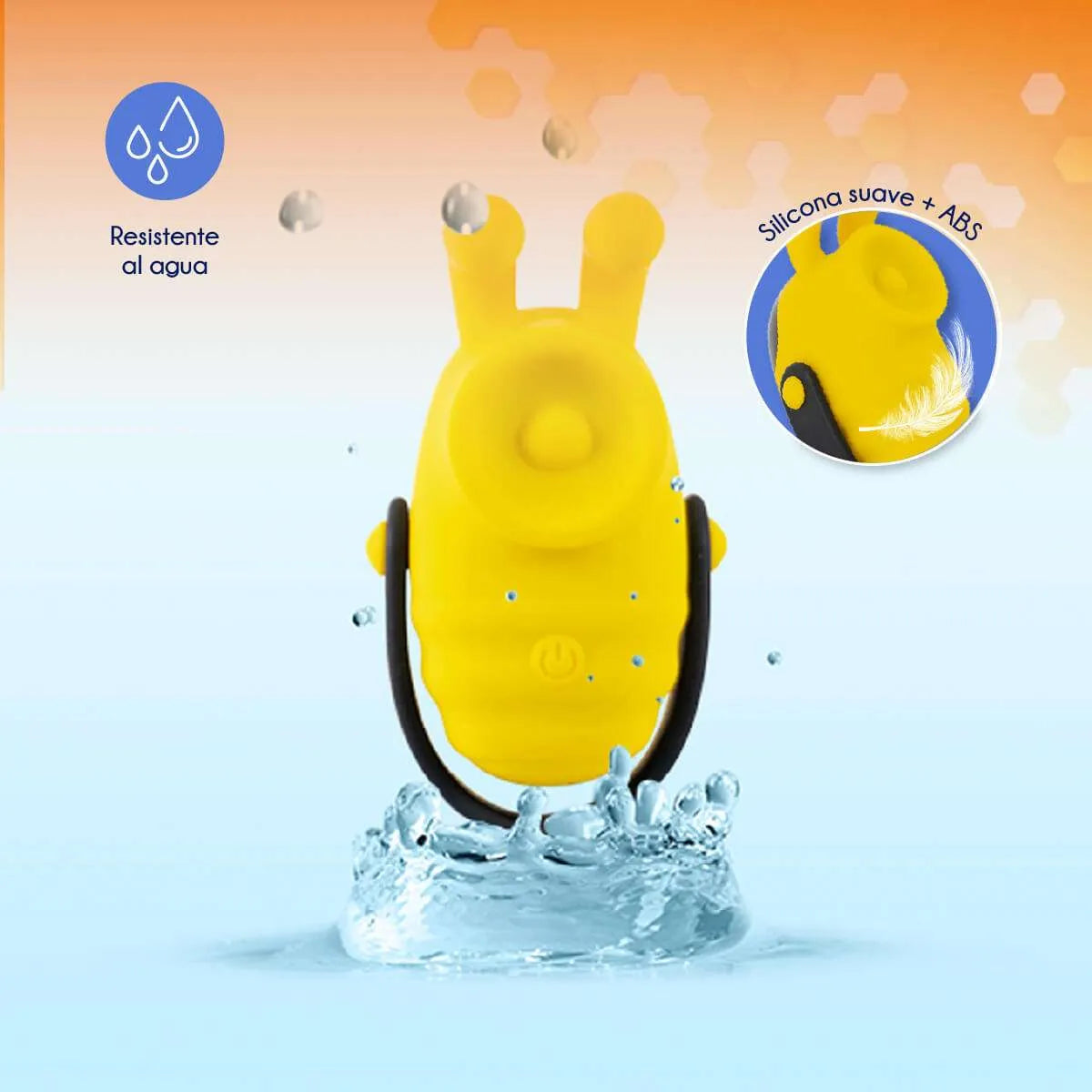 Vibrador Bumble Bee resistente al agua fabricado en silicona suave y ABS