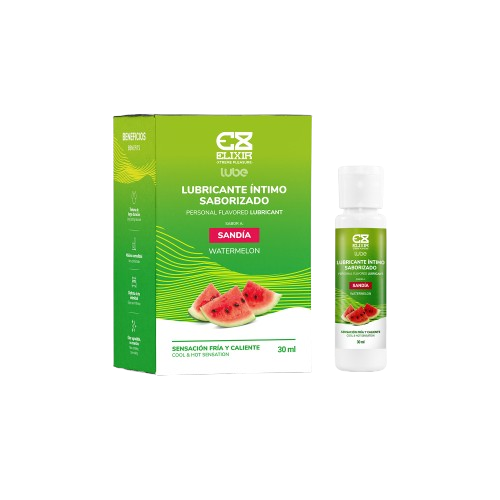 Lubricante saborizado y sensación caliente o frio Elixir