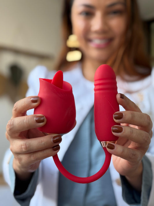 Vibrador Dual Rosa y Bala con Lengua | 10 Intensidades Recargable IPX7